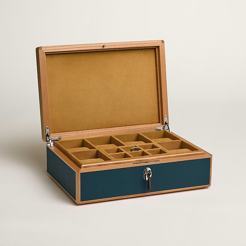 Amalthee Tricolore watch and cufflink box, large model - Beige